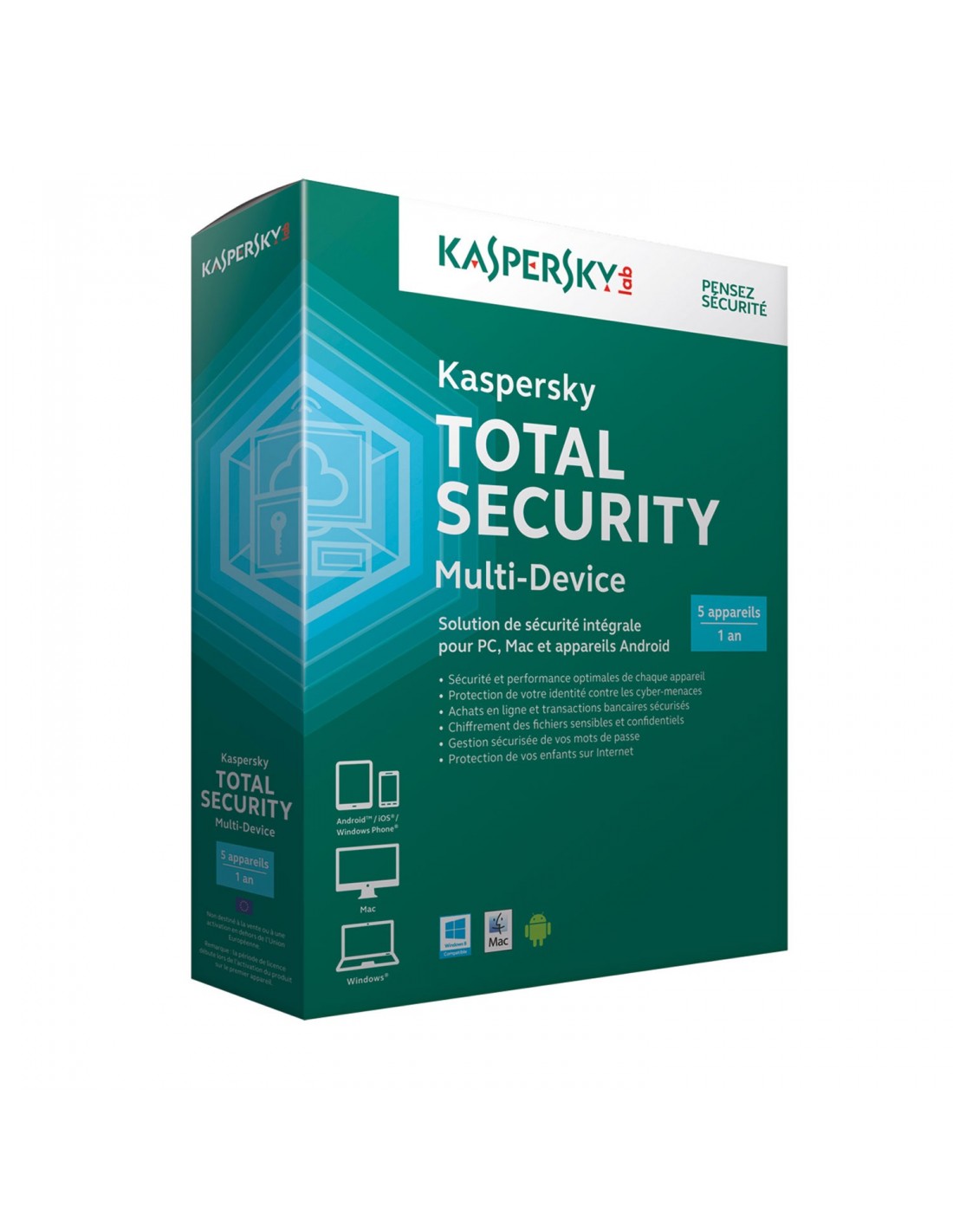 Prix Kaspersky Total Security 2015 1 An 5 Postes Technopro Tunisie