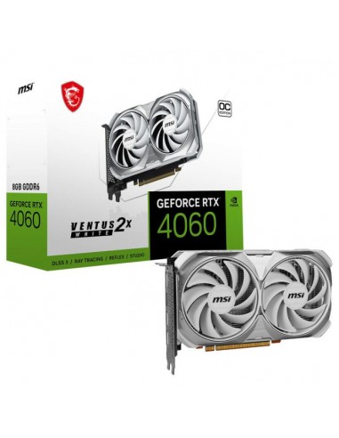 Carte graphique gamer msi geforce rtx™ 4060 ventus 2x white 8g oc