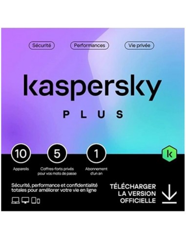 Antivirus KASPERSKY Plus 10 Postes / 1an (KL10428BKFS-MAGFFP)