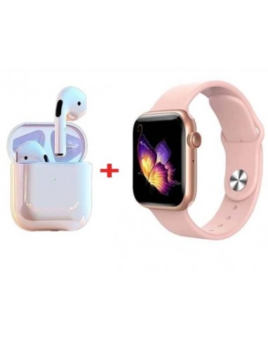 Coffret W26 PRO MAX Montre Connectée + Airpods + 2 Ceintures – Rose