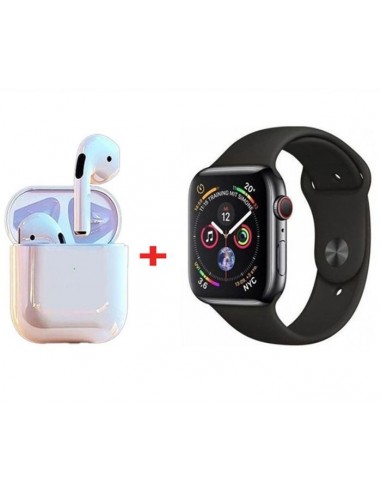 Coffret W26 PRO MAX Montre Connectée + Airpods + 2 Ceintures – Noir