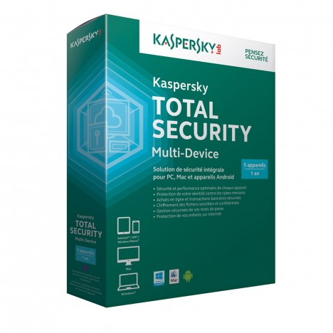 Kaspersky Total Security 2015 1 an / 5 postes