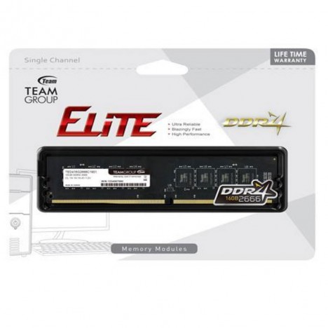 Barrette Mémoire TEAM GROUP Elite 16Go DDR4 Pour PC De Bureau (TED416G2666C1901)