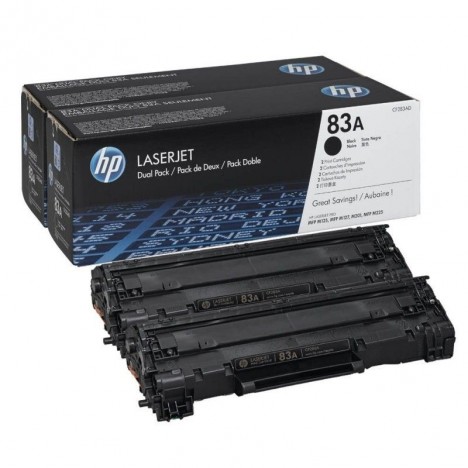 Pack de 2 toners Original HP LaserJet CF283AD Pour HP 83A - Noir