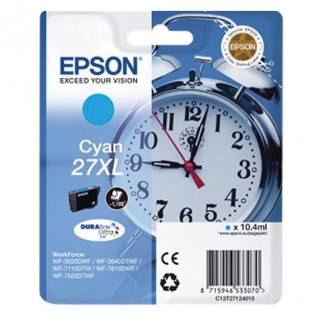 Cartouche Jet D'encre Original Epson 27XL - Cyan (C13T27124010)