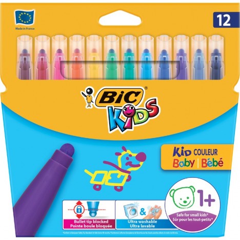 Etui En Carton De 12 Feutre Kid Couleur Baby Bic Kids 9080 Prix En Tunisie