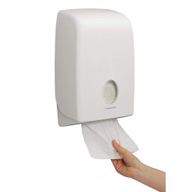 Distributeur de papier toilette plié Aquarius™ 6946 - 1 x distributeur  blanc de papier toilette feuille à feuille