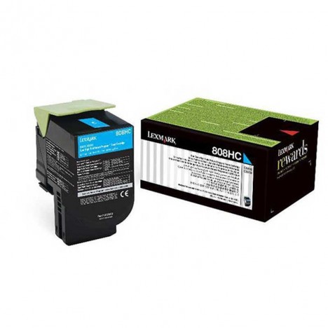 Toner Original Lexmark 808HC Cyan CX410,CX510 (3K) - 80C8HC0