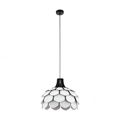 SUSPENSION E27 1X60W BLANC NOIR