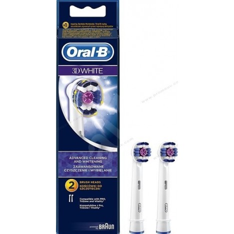 2 BROSSETTES ORAL-B Braun Prix Tunisie - White (EB18-2)