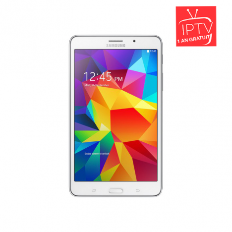 Tablette Samsung Galaxy Tab 4 / 7" / 3G / Blanc + Puce Data + ABON IPTV 1AN