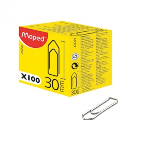 Boîte De 100 Trombones Medium MAPED 30 mm (322220)