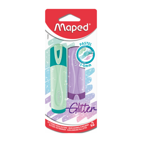 2 Marqueurs MAPED Fluo Pastel Glitter - (742028)