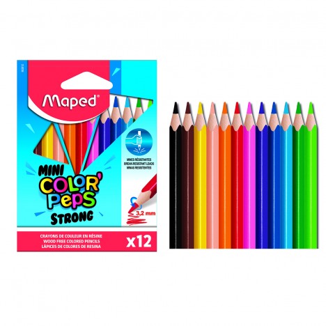 Crayons de couleur aquarellables Maped Color'Peps - boîte de 12 +
