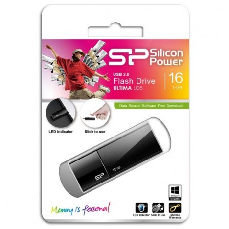 Clé USB Silicon Power Ultima U05 / 16 Go / Noir