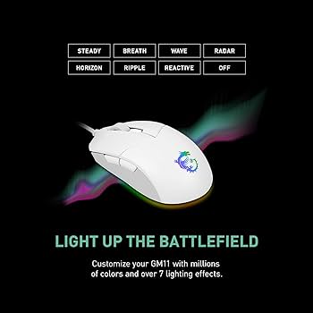 Souris USB Gamer MSI Clutch GM11 / White