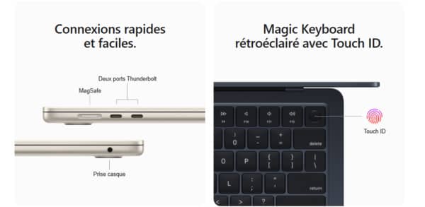 MacBook Air 13 Écran Liquid Retina Pour Une Clarté Inégalée