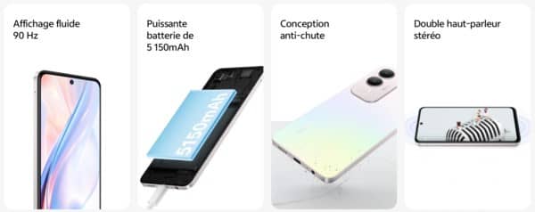 VIVO Y19s Prix Tunisie - Vue avant du smartphone avec écran HD+