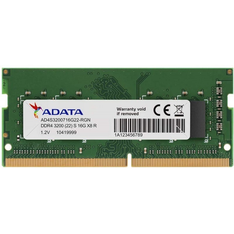 Barrette Mémoire ADATA 32Go DDR4 3200 MHz Pour PC Portable (AD4U320016G22-RGN)
