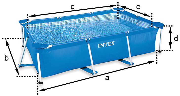 Piscine Intex Metal Frame Junior Rectangulaire 4,50 x 2,20 x 0,84 m