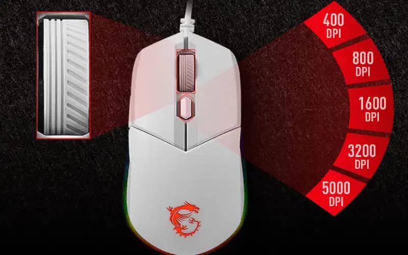 Souris USB Gamer MSI Clutch GM11 / White