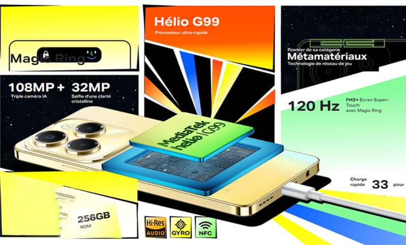 Smartphone INFINIX HOT 40 Pro 4G 12Go 256Go - Gold